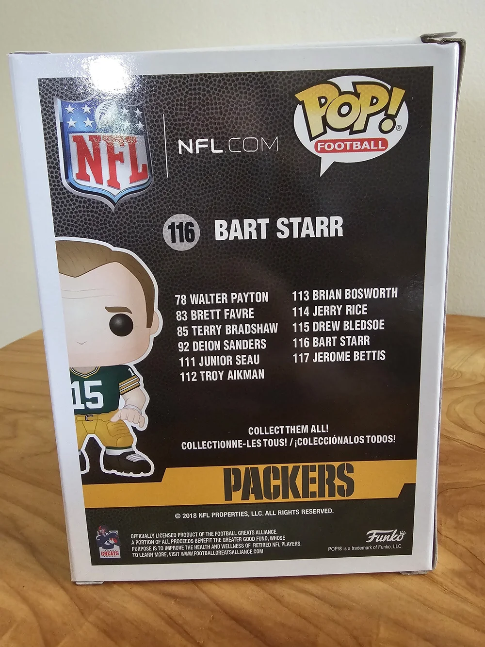Funko Pop! Football Packers #16 Bart Starr Vinyl Figure - Green & Gold - Picture 4 of 7